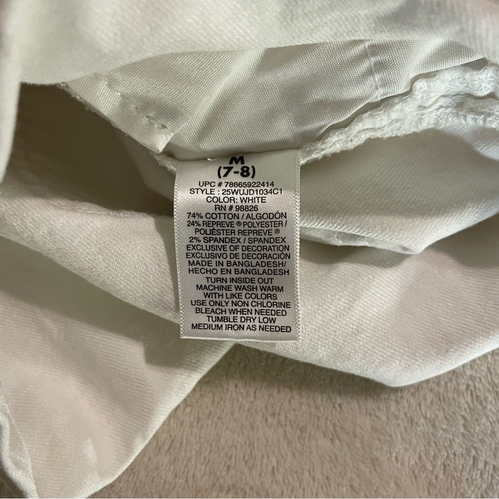 Medium girls 7/8 white Denim Overalls - Picture 6 of 7